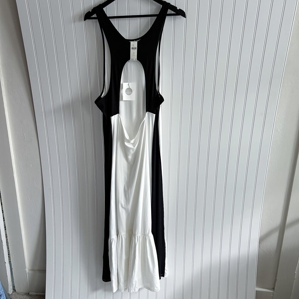 Anthropologie Plus Daily Practice Black & White Colorblock Racer Midi Dress 2X - Picture 2 of 6